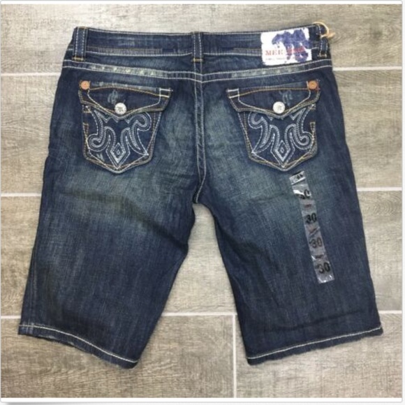 MEK Women's Shorts 30W Bernmuda New Oaxaca Zip Fly - Picture 3 of 4